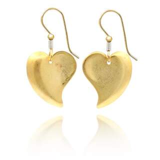 Goldtone Hearts Dangle Earrings