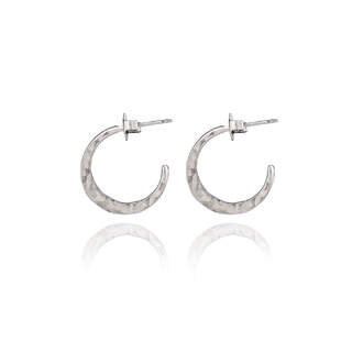 Medium Hammered Hoops Stud Earrings