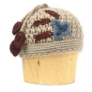 Hotknots and Tara Rose Embrodered Knit Hat Mocha