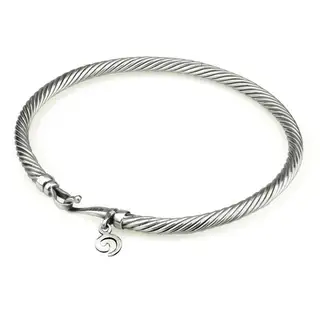 Twisted Sterling Silver Bangle Medium