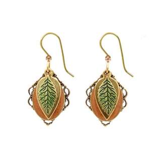 Leaf on Layers Dangle Earrings