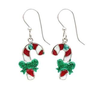 Candy Canes with Green Bow and Bead