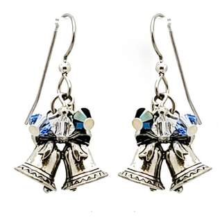 Silver Bells Christmas Dangle Earrings