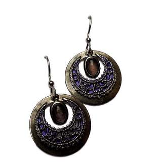 Amethyst with circles Dangle Earrings