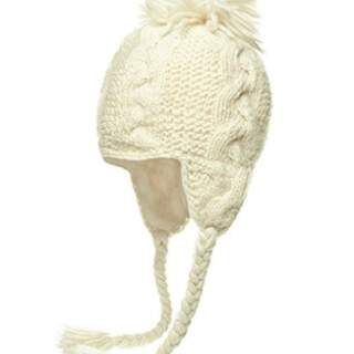 DeLux Hats Pom Pom Pilot Hat Ivory