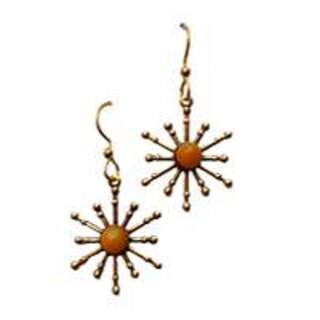 Starburst with Jasper Center Stone Dangle Earrings