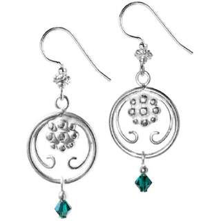 Jody Coyote Sterling Silver Dangle Earrings with Teal Bead