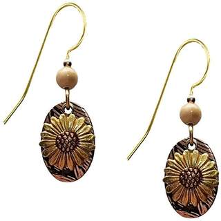 Sunflowers on Ovals Dangle Earrings