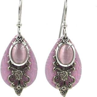 Pink Teardrops & Stone Dangle Earrings