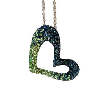 Seattle Seahawks Colors Open Heart Pendant