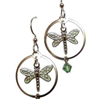 Dragonfly with Bead Dangle Earrings