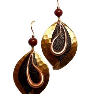 Large Goldtone Shapes Dangle Earrings