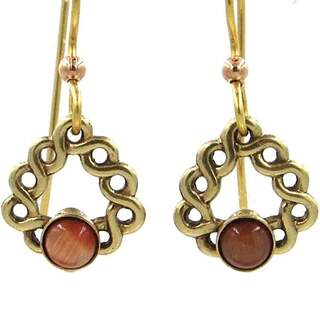 Tiger's Eye on Chain Dangle Earrings