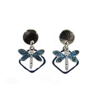 Petite Dragonfly with Blue Wings Stud Earrings