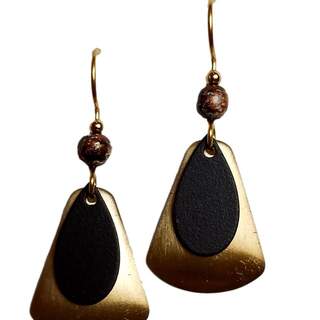 Layered Shapes with Bead Dangle Earrings