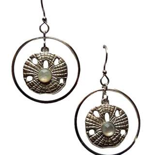 Sand Dollar and Circles Dangle Earrings