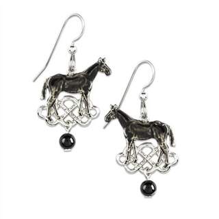 Black Horses Dangle Earrings