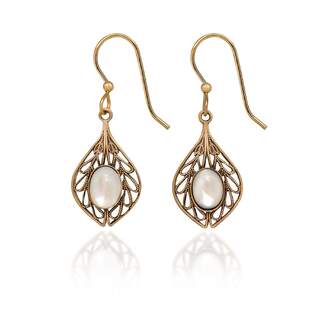 Mother of Pearl and Filigree Dangle Earrings