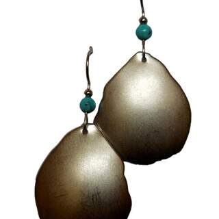 Silvertone Wavy Edge Teardrops Dangle Earrings